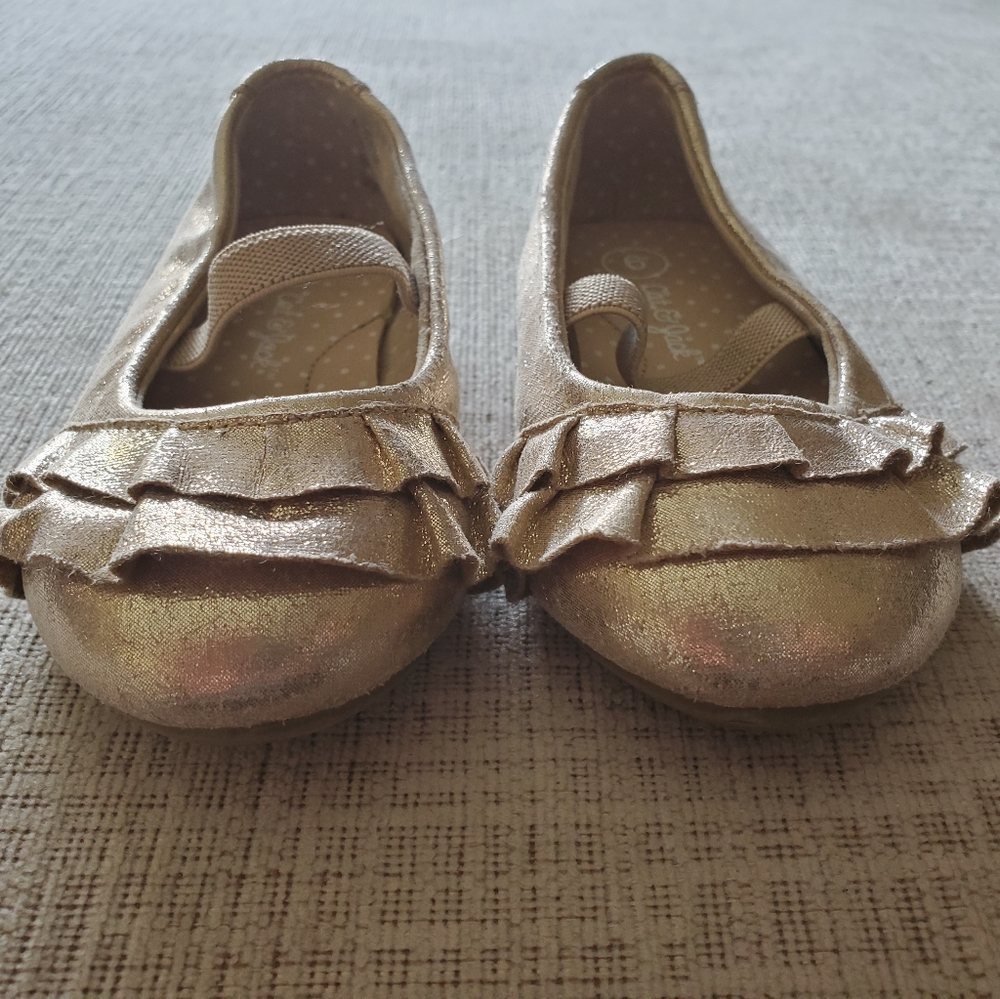 Cat & Jack Gold Ruffle Dress Shoe
